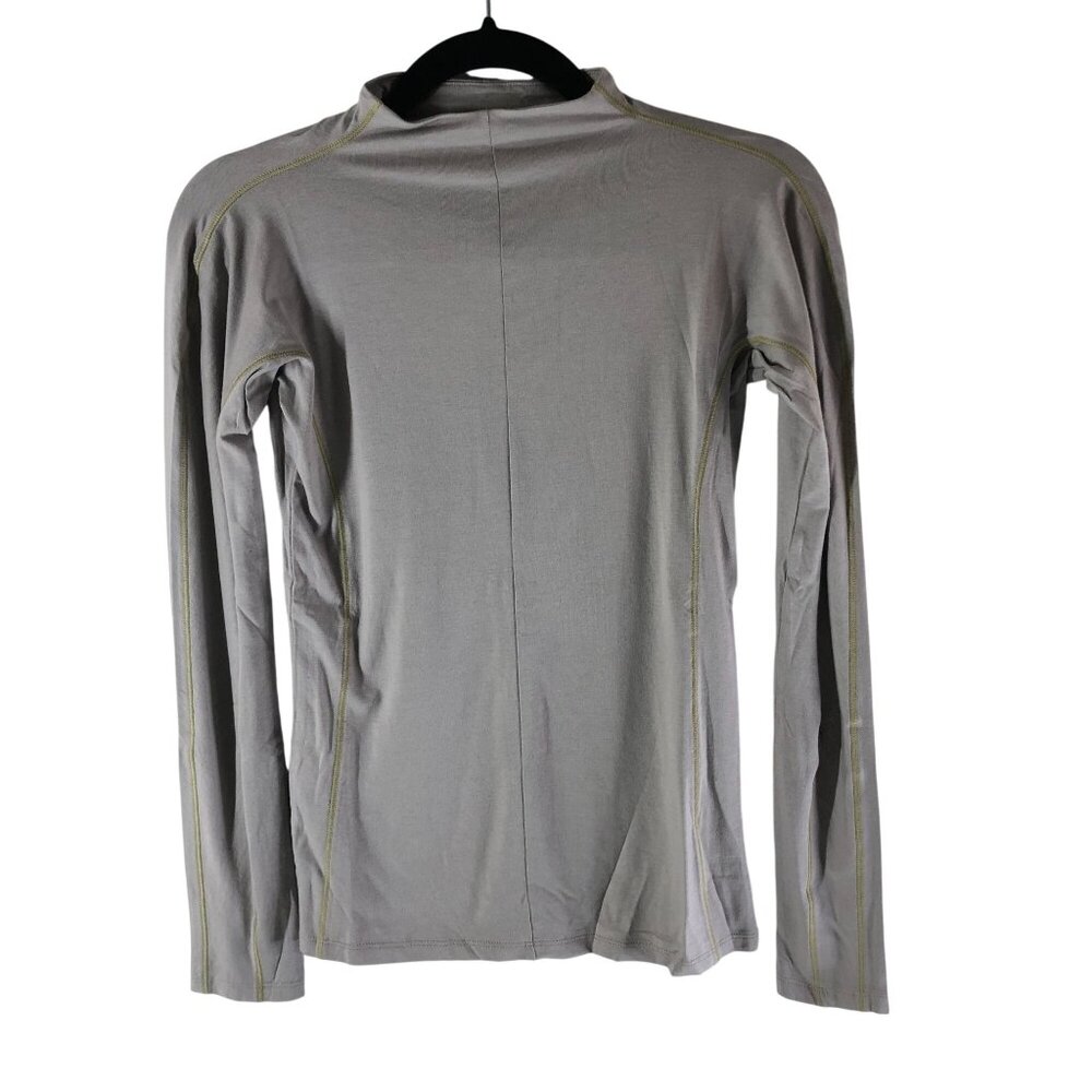 Universal Standard Eris Long Sleeve Contrast Stitch Top Ash Gray 4XS US 00-0